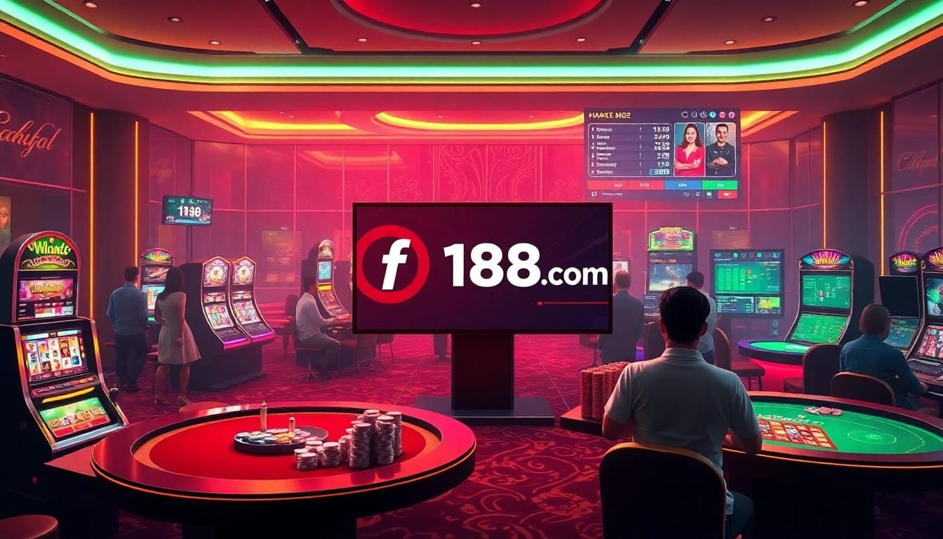 Gamblers enjoy various games at f168 com, the premier online casino for 2026, glowing with excitement.