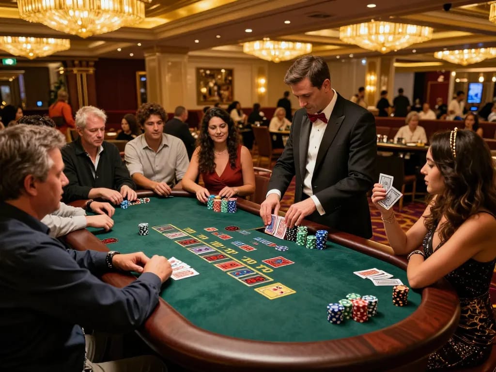 Experience the elegance of vb88 blackjack gameplay, where players strategize around a vibrant table