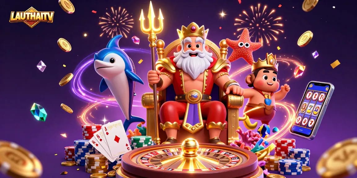 Bet on LAUTHAITV with packed visual excitement featuring Neptune and casino themes