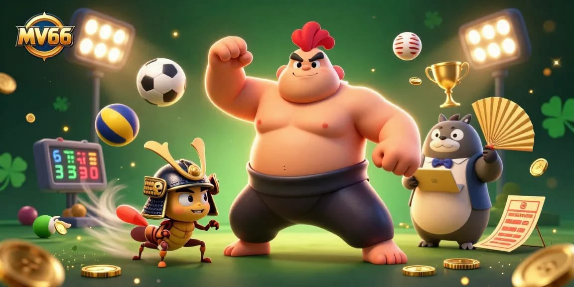 Engage with the thrilling world of MV66 by placing bets with powerful sumo wrestlers and dynamic sports elements.