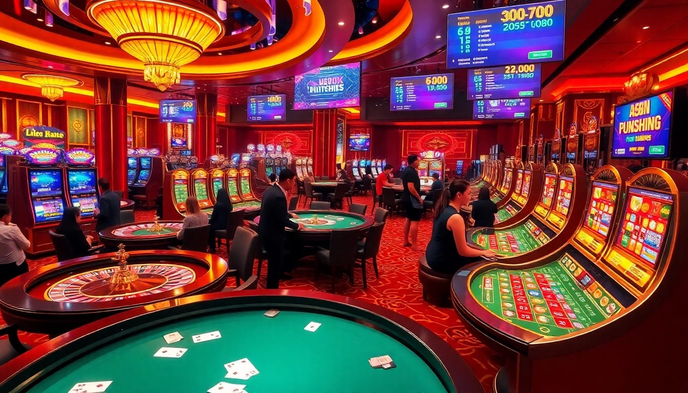 U888 casino players enjoying thrilling games at luxurious tables in a vibrant atmosphere.