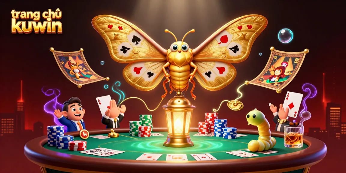 Experience the allure of trang chủ kuwin with vibrant casino-themed art and dynamic poker elements.