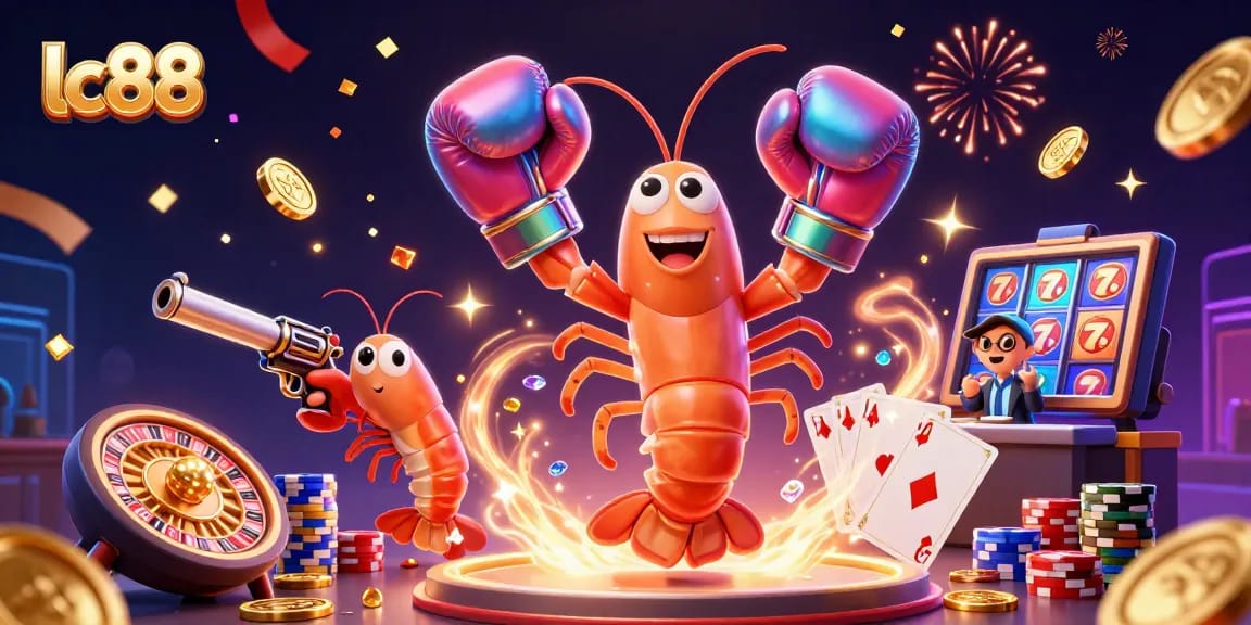 Experience thrilling gaming like lc88 with a vibrant 3D casino scene filled with excitement.