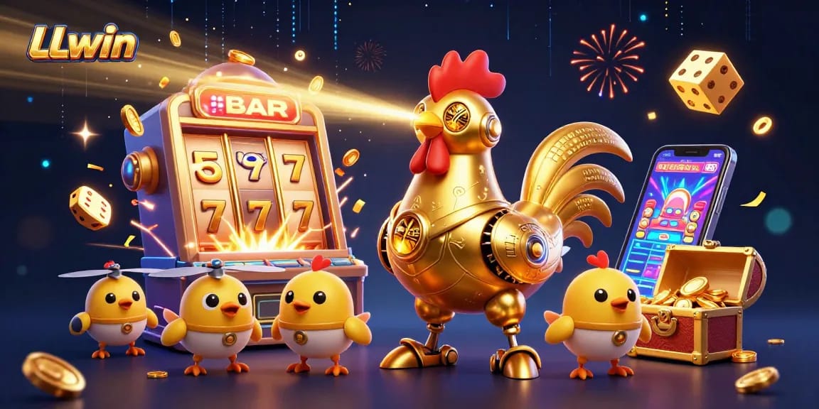 LLwin engaging players with a colorful casino adventure featuring playful characters and thrilling games.