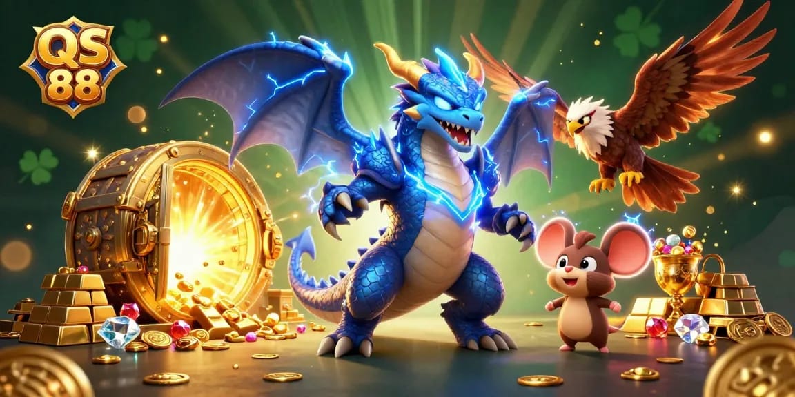 Engage with QS 88, the dynamic online casino experience featuring epic game elements and electric characters.