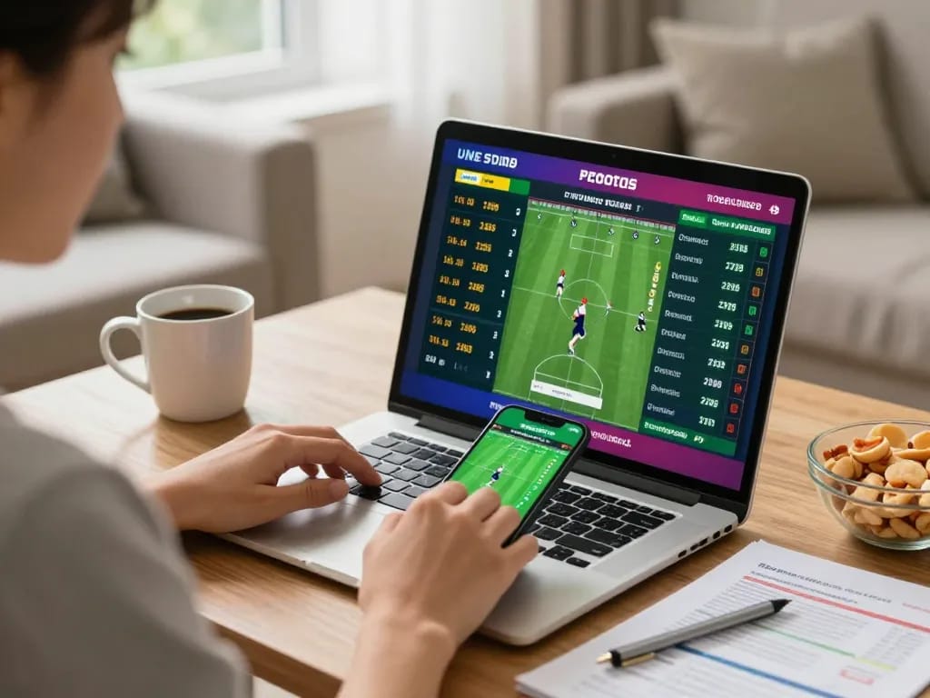 Lu88 sports betting action, showing a user placing bets on live events from home setup