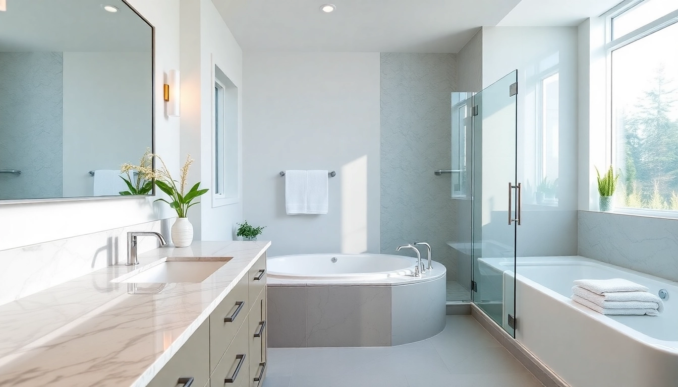 Vancouver bathroom remodel featuring modern fixtures and elegant design elements.