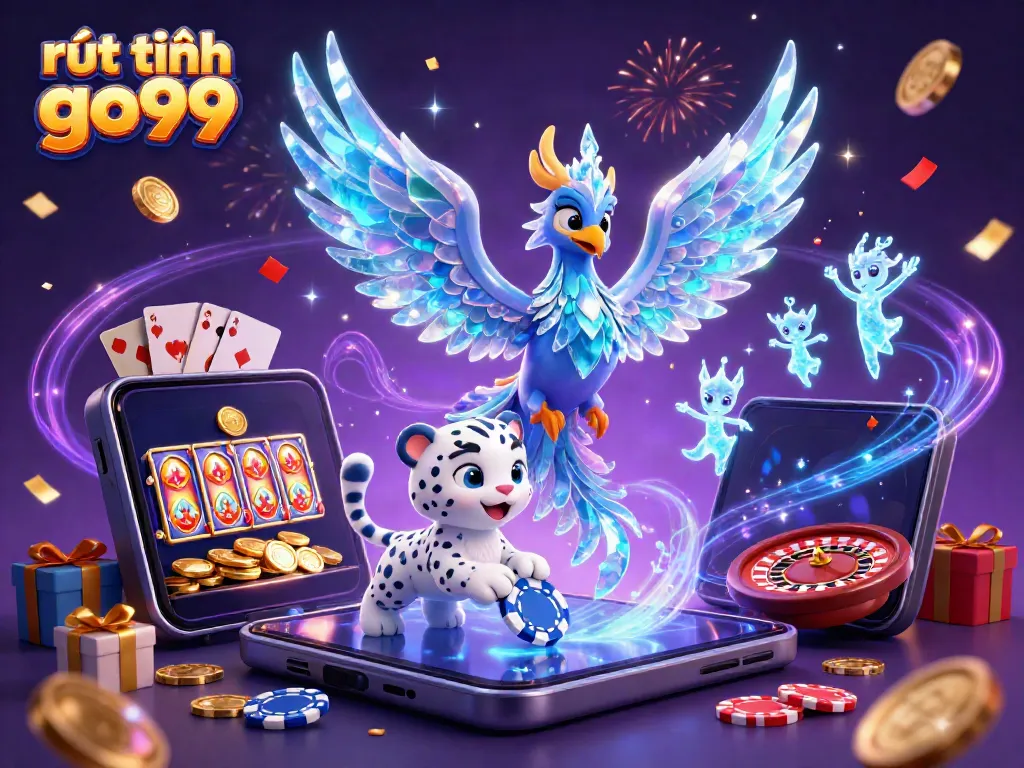 Engage with thrilling rút tiền go99 action in an enchanting 3D casino scene filled with vibrant characters and elements.