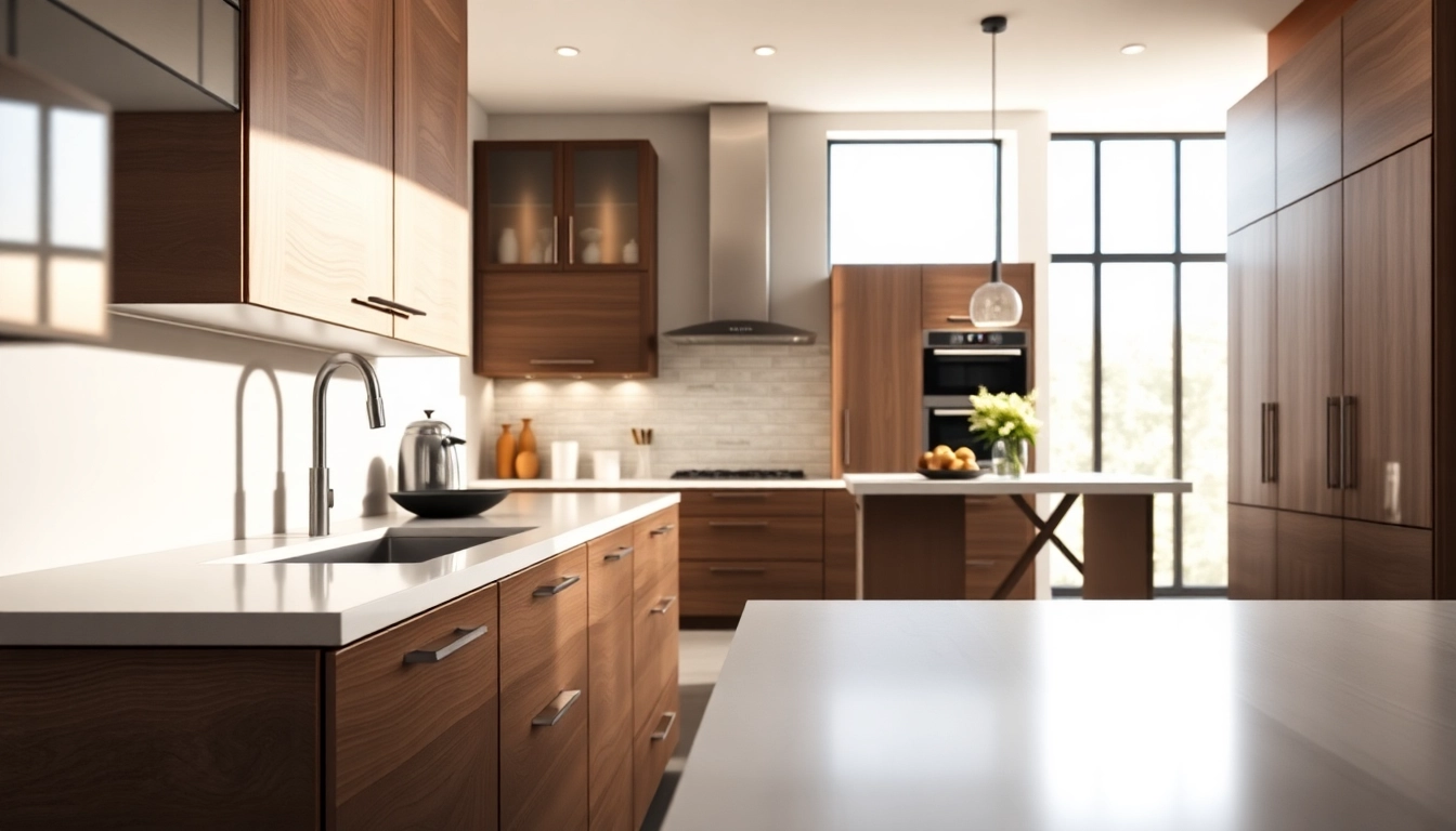 Cabinet manufacturers showcase modern kitchen cabinets with elegant textures and designs.
