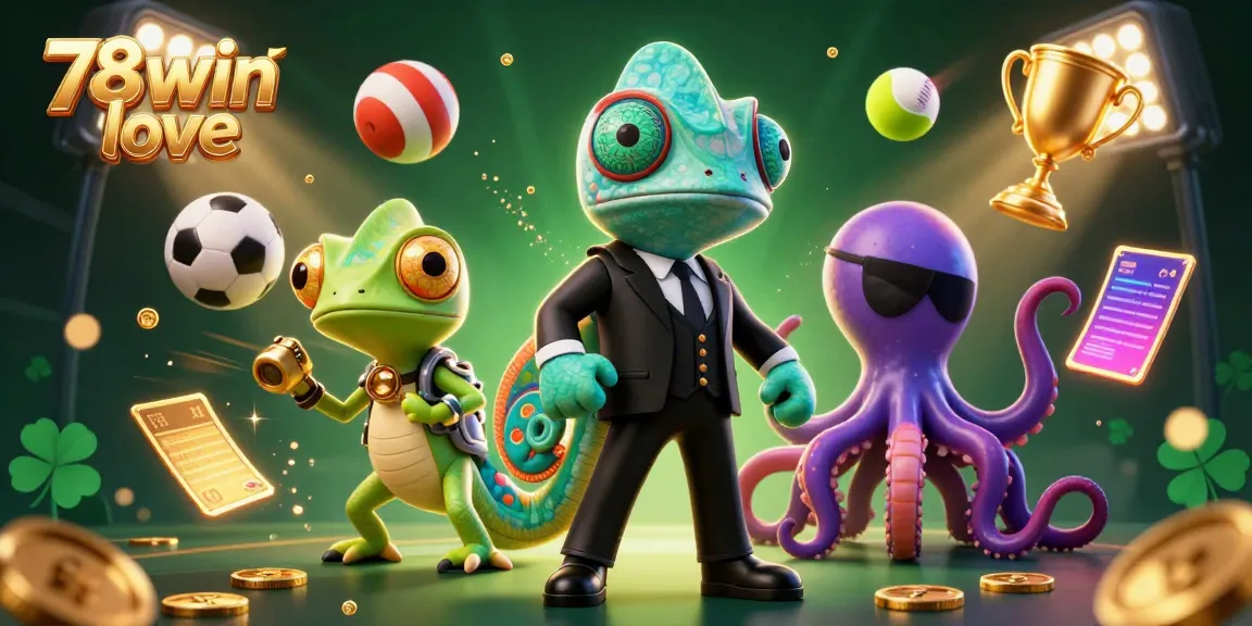 Join the excitement of 78win love with this dynamic casino scene featuring colorful characters and sports betting elements.