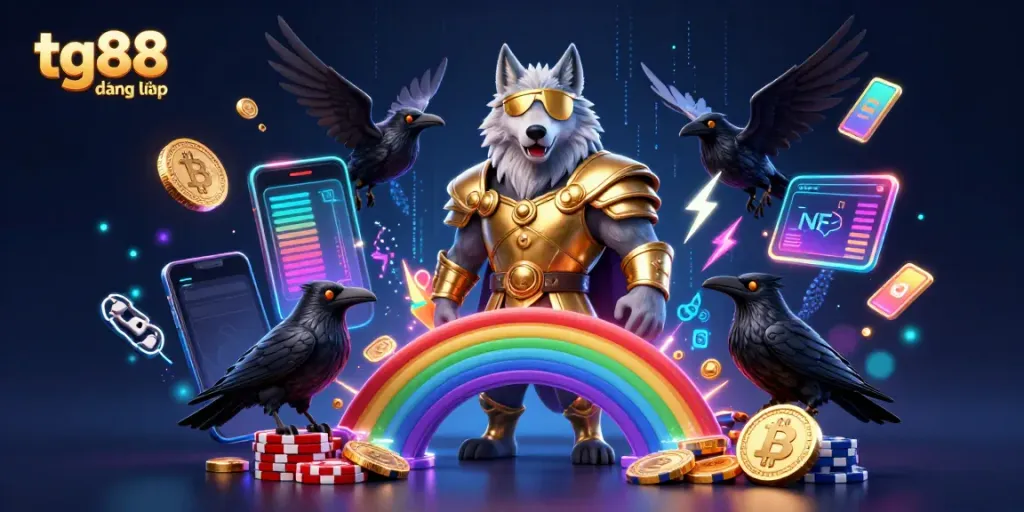 Experience the thrill of tg88 đăng nhập with animated Norse characters amidst a vibrant casino scene.