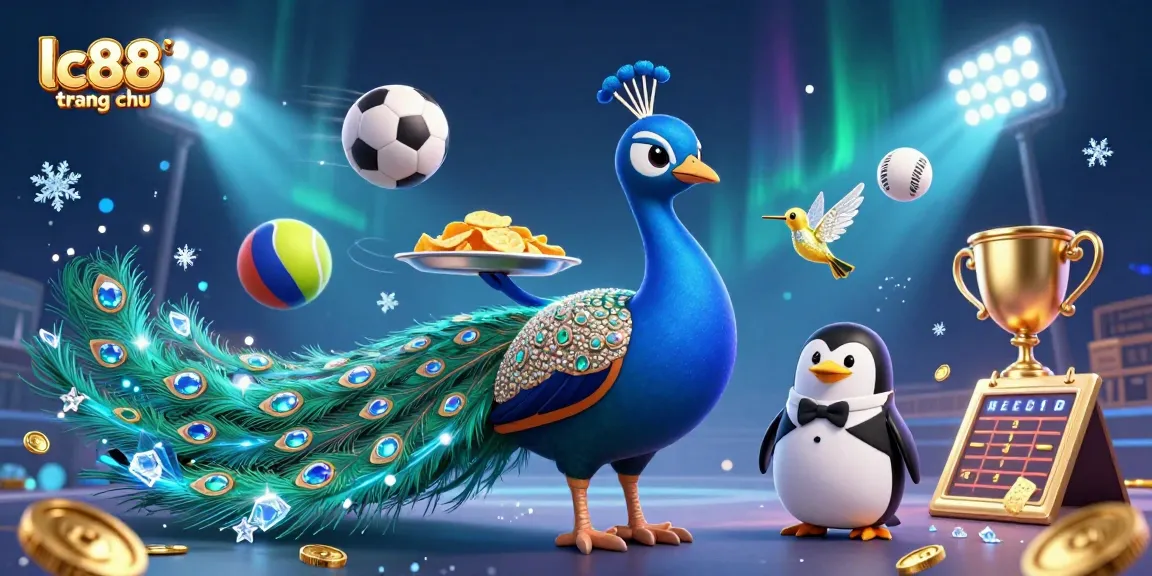 Win big with lc88 trang chu in this vibrant casino scene showcasing playful characters and dynamic game elements.