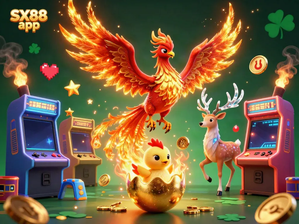 Experience the vibrant SX88 app with engaging characters in a lively casino scene.