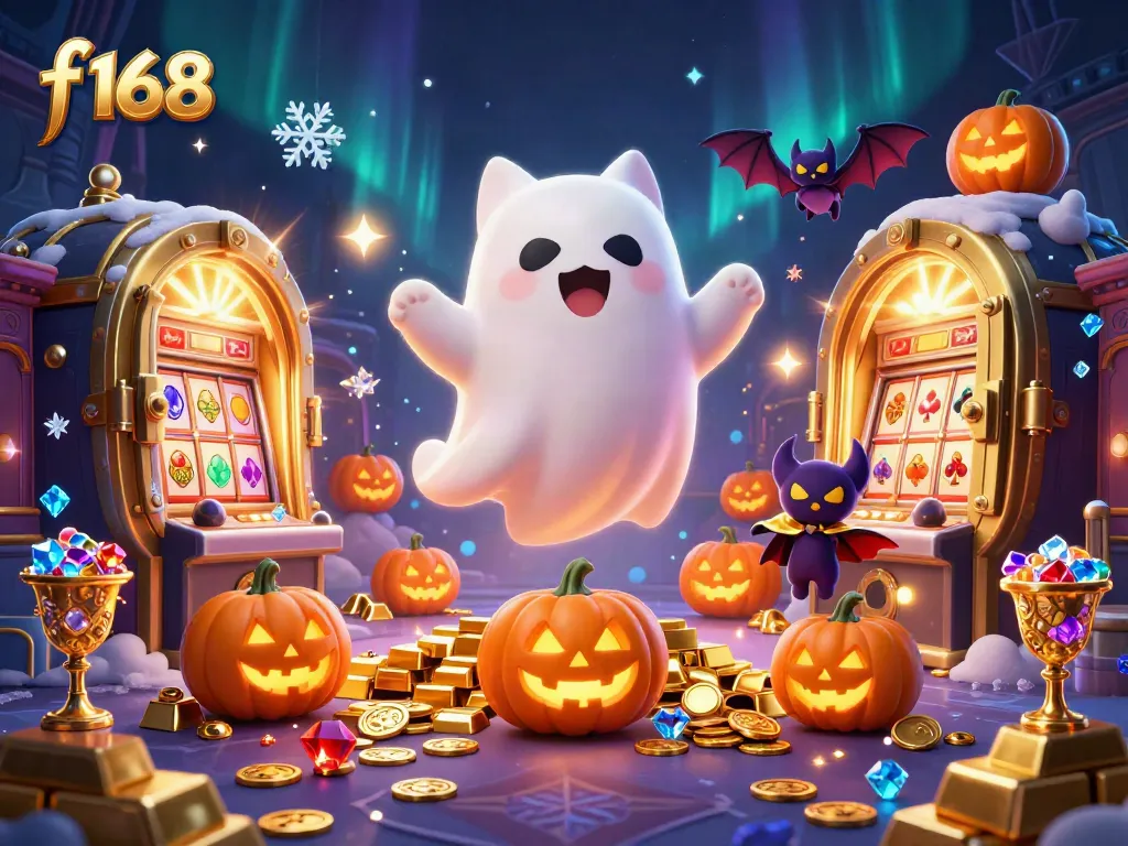 Engage with f 168 in a haunted casino adventure featuring ghost cats and sparkling treasures.