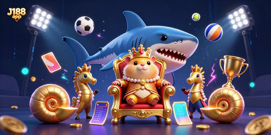 Experience thrilling gaming with the J188 app, featuring a vibrant 3D casino scene.