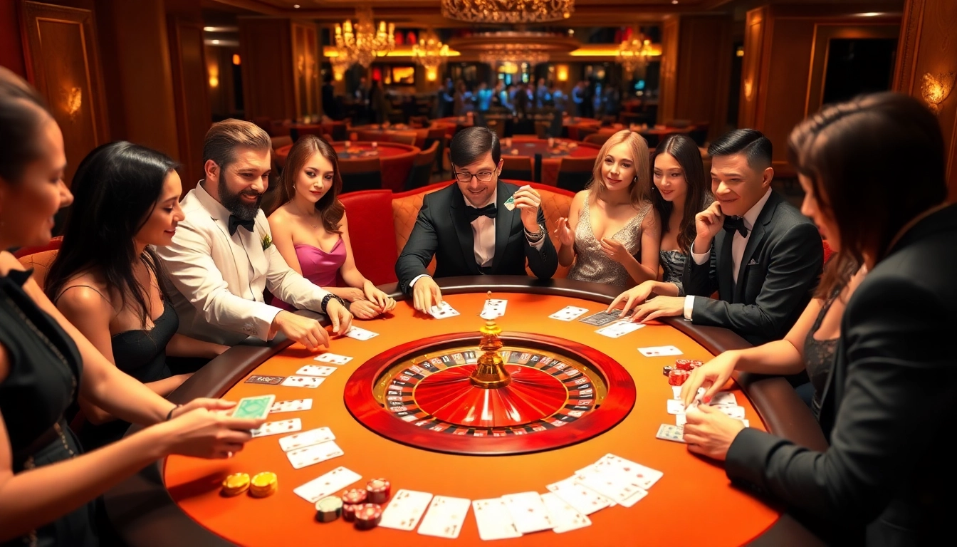 Engage with thrilling games at https://cm88bet.us/casino-cm88/ featuring poker tables and roulette wheels in a luxurious setting.