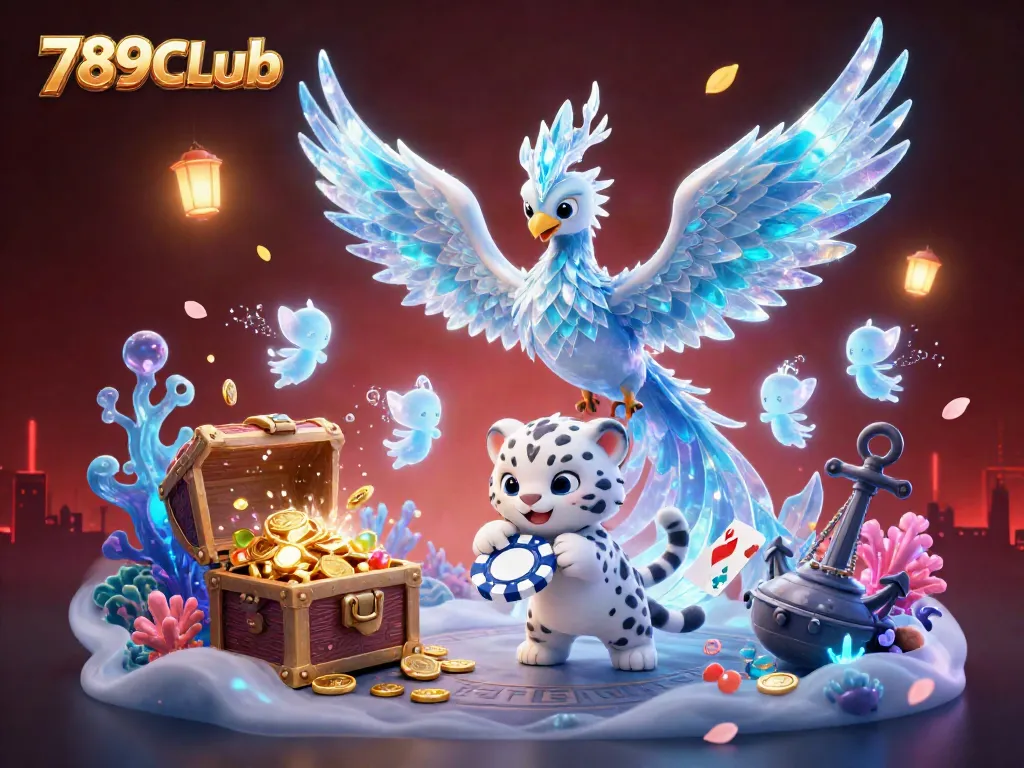 Play exciting games at 789Club with an engaging 3D illustration showcasing characters and casino elements.