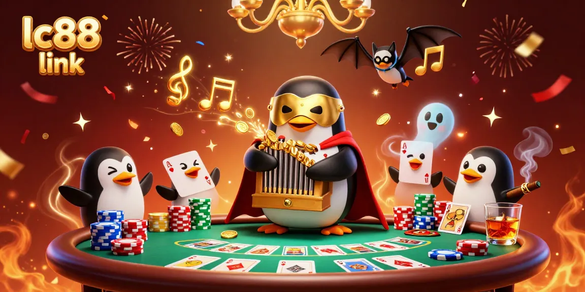 Experience the excitement of lc88 link with golden coins, poker chips, and casino thrills in this vibrant scene.