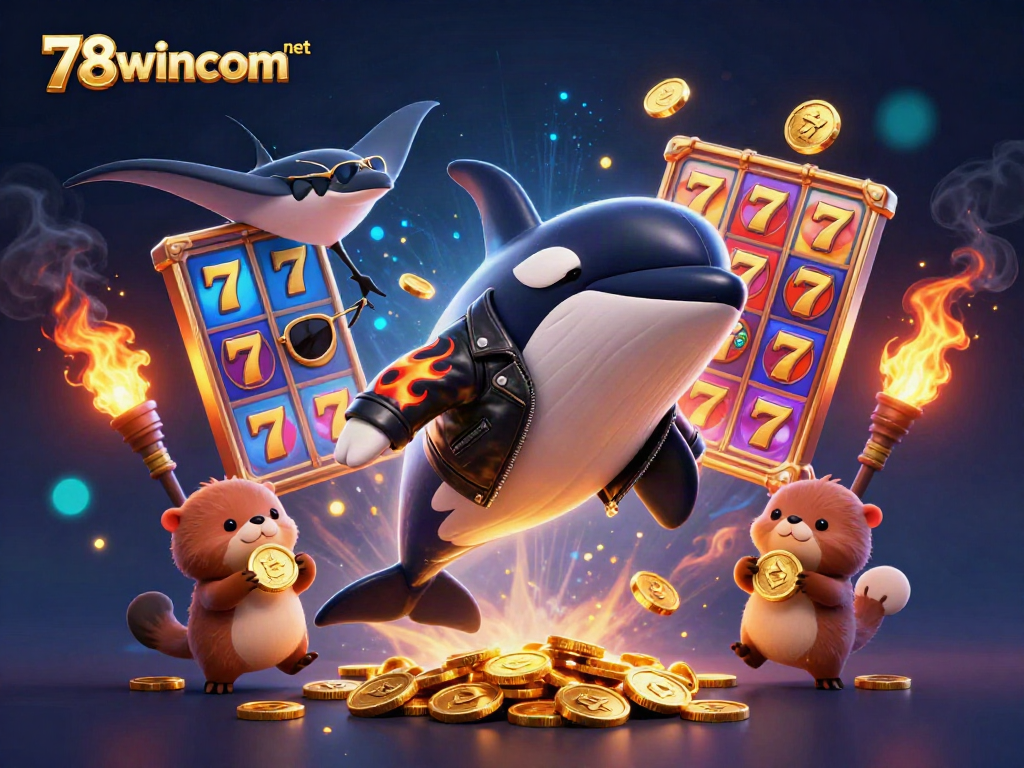 Experience the thrilling world of 78wincom net with vibrant slot elements and friendly sea creatures.