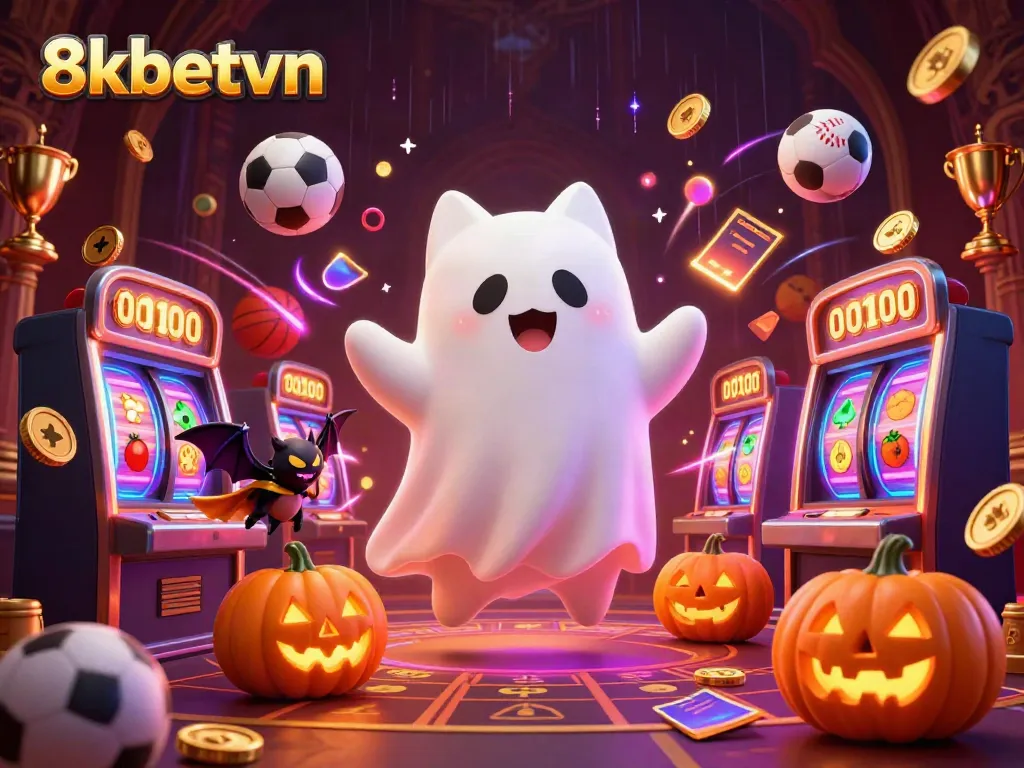 Play slots and bet with excitement in a vibrant 8xbetvn casino scene.