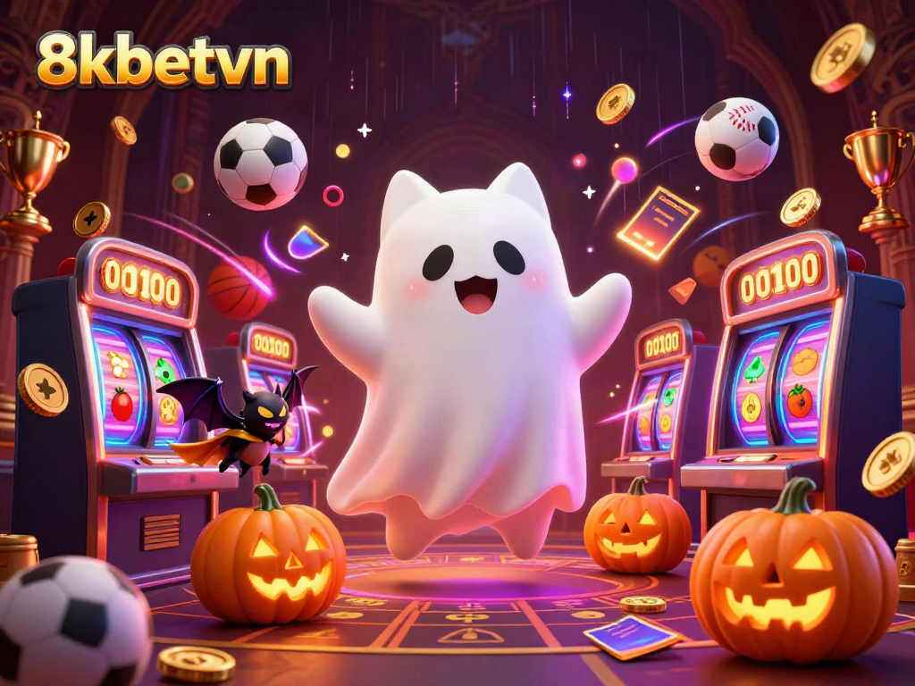 Play slots and bet with excitement in a vibrant 8xbetvn casino scene.