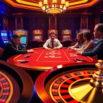 Experience the thrill of gaming at https://jun88sr.com/ with players strategizing at a luxurious poker table.