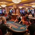Players placing bets at TG88 roulette tables in an energetic casino setting