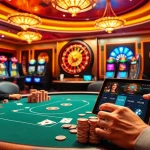 Engage in exciting gameplay at https://89bet.in.net/ with a luxurious poker table and vibrant casino atmosphere.