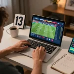 LC88 user engaging in sports betting with odds displayed on laptop, creating an immersive online gaming experience