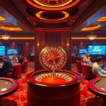 Players at a luxurious casino engaging in strategic gameplay showcasing https://sky88sa.com/.