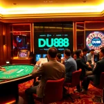 Betting excitement at DU88, showcasing a dynamic casino experience with modern slot machines and professional dealers.