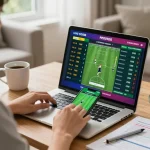 Lu88 sports betting action, showing a user placing bets on live events from home setup