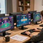 Engaging gameplay on ww88 online casino interface in a stylish gaming setup
