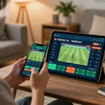 Engaging in online sports betting for keo nha cai hom nay in a cozy living room