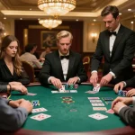 Players engage in an intense blackjack game at CM88, showcasing excitement and strategic gameplay.