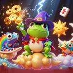 Engage with HELLO88's vibrant gambling world illustrated through whimsical characters and rich casino elements.