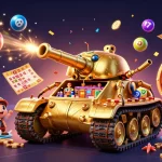 Experience the excitement of gaming at ok365 with a dynamic casino scene featuring lottery elements.