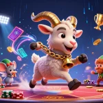 Experience the thrilling ok365 holiday-horror casino scene with Krampus and playful characters.