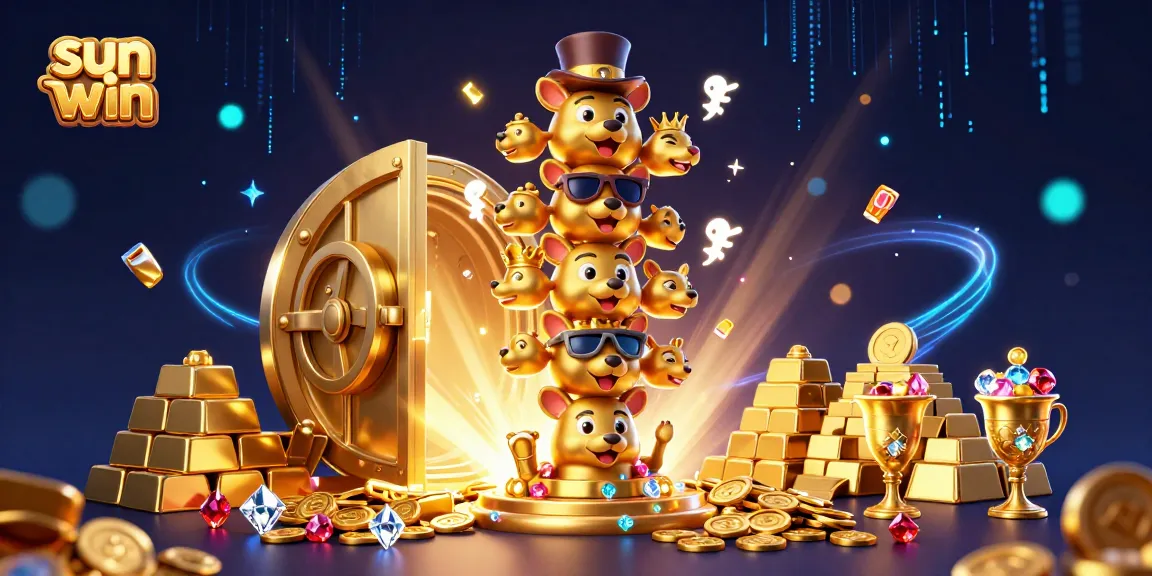 Experience the excitement at Sun Win Casino with vibrant 3D characters and dazzling treasures.