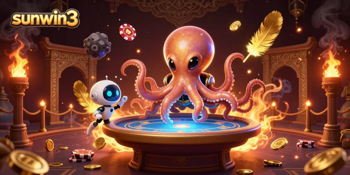 Play exciting games at sunwin3 with alien octopus dealer and vibrant casino elements.
