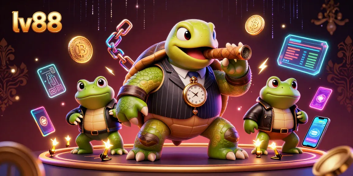 Experience thrilling gaming action at lv88 with a colorful 3D casino scene featuring unique characters.