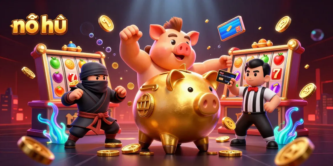 Experience thrilling slot gameplay and unlock jackpots with nổ hũ, as shown in a vibrant casino scene.