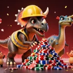 Get lucky at F8BET with a vibrant casino atmosphere featuring playful dinosaurs and rich gaming elements.